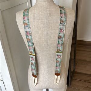 Vintage Trafalgar Hawaii Hawaiian Hula print braces suspenders RARE